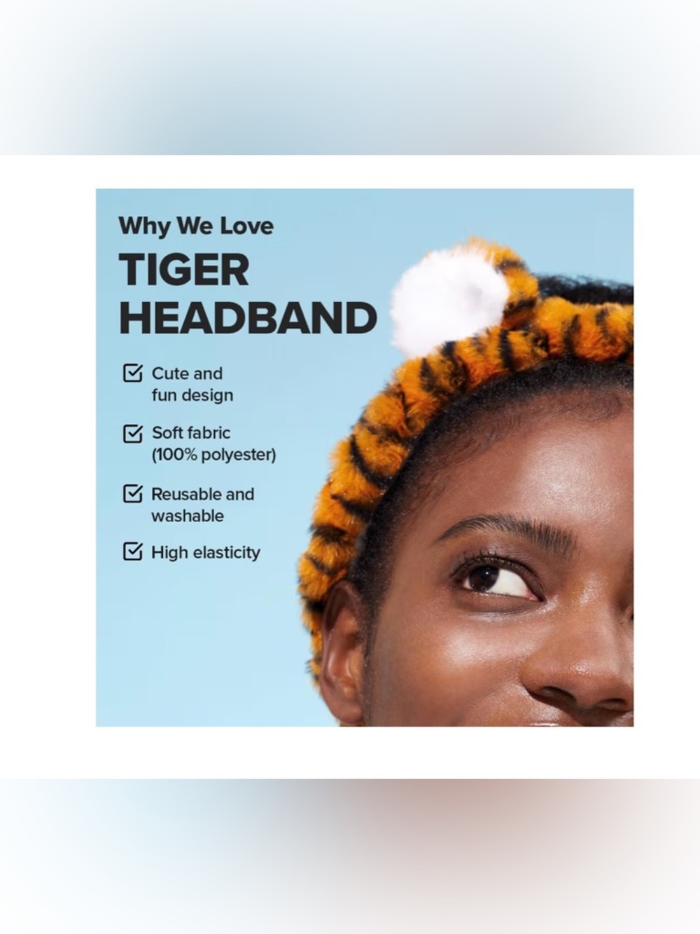 I DEW CARE Face Wash Headband - Tiger (3) - Picture 4 of 8